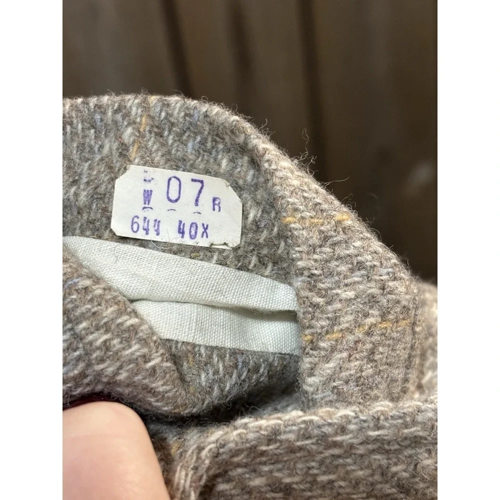 Vtg Levi's Menswear Tweed Blazer 100% Wool Brown Men 40R Herringbone Made in USA